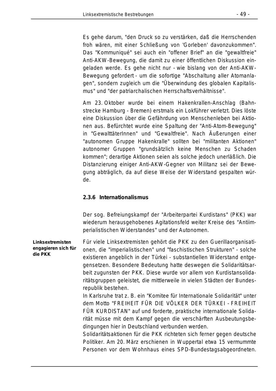 Seite 49 des Verfassungsschutzbericht 1996 Bund