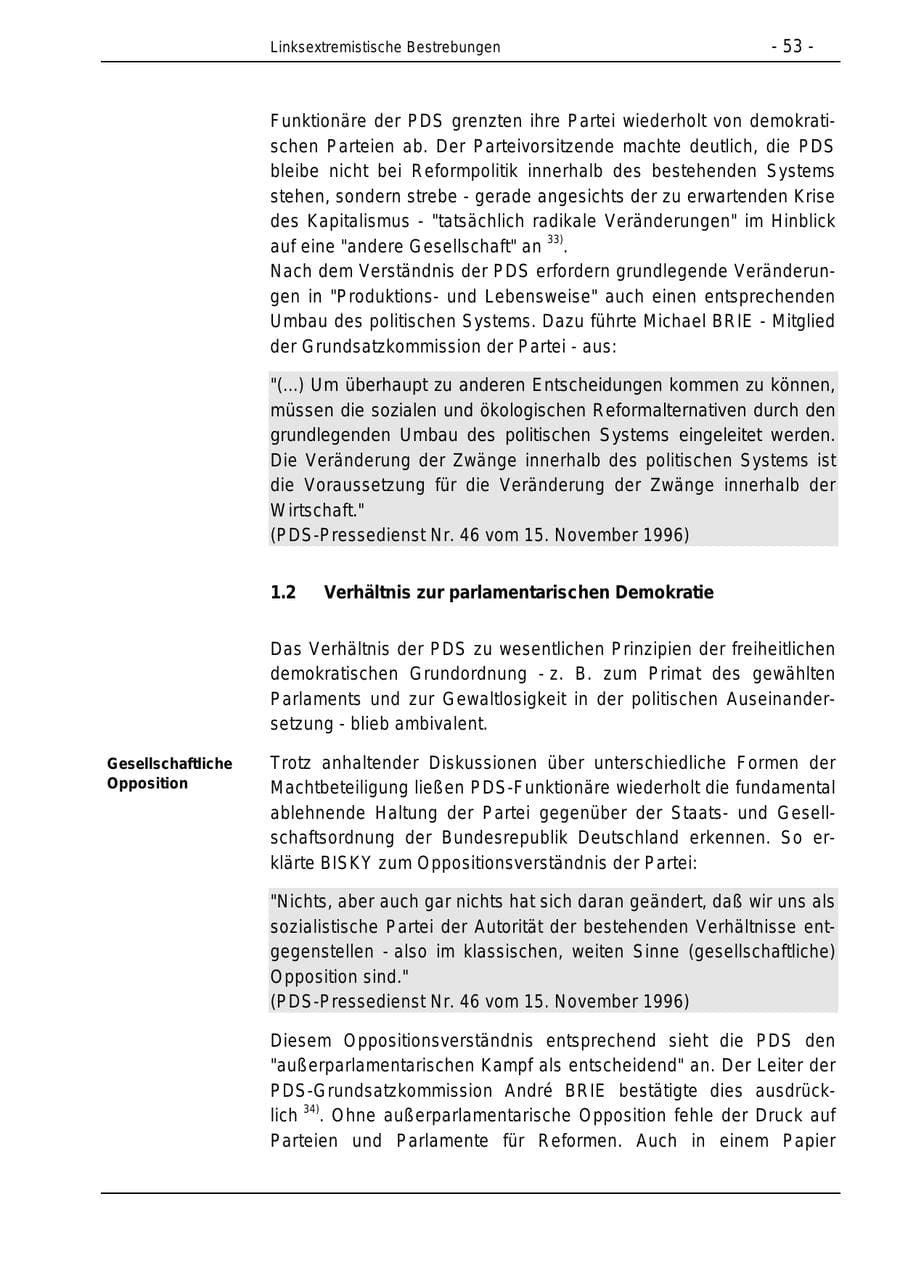 Seite 53 des Verfassungsschutzbericht 1996 Bund