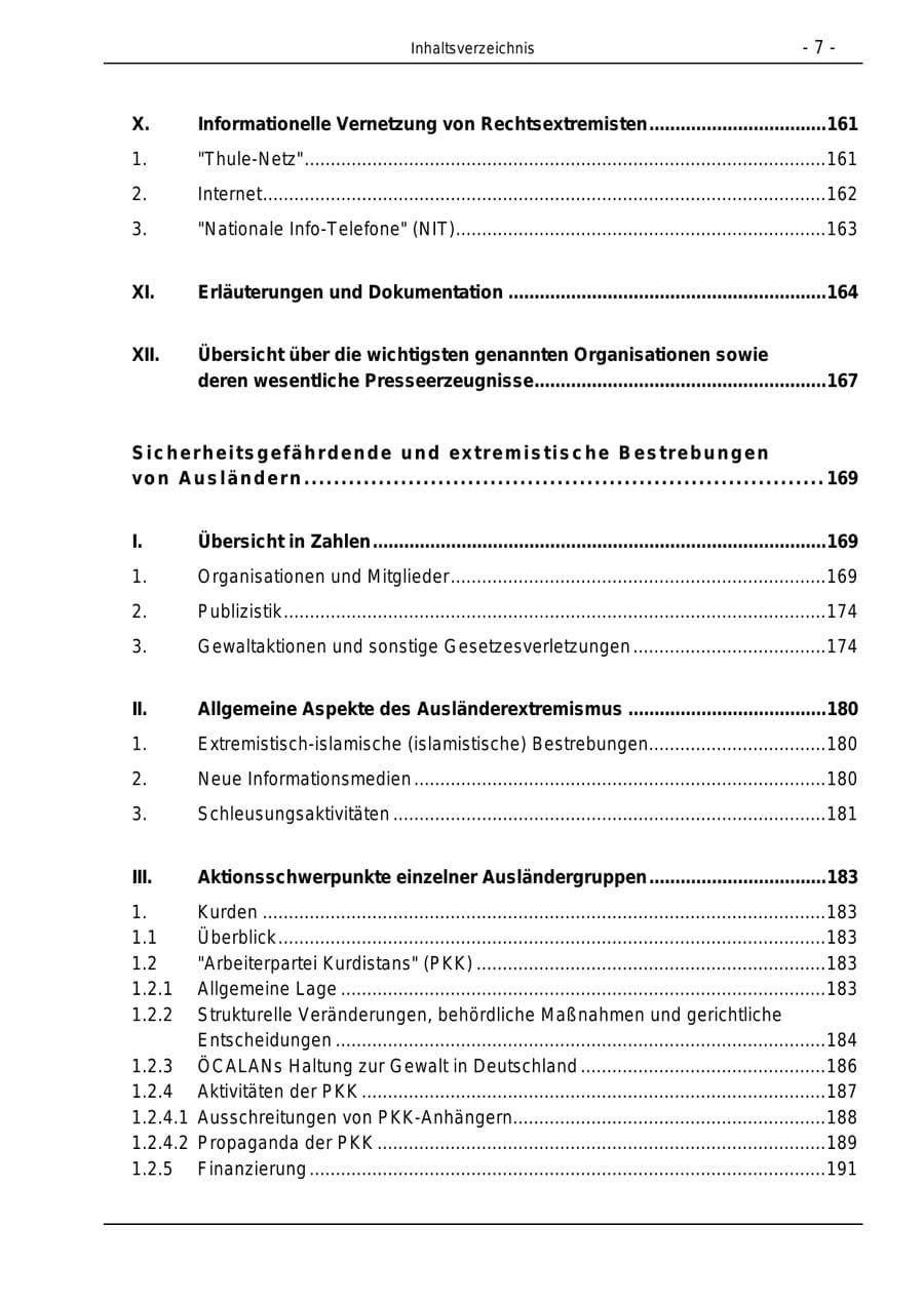 Seite 7 des Verfassungsschutzbericht 1996 Bund