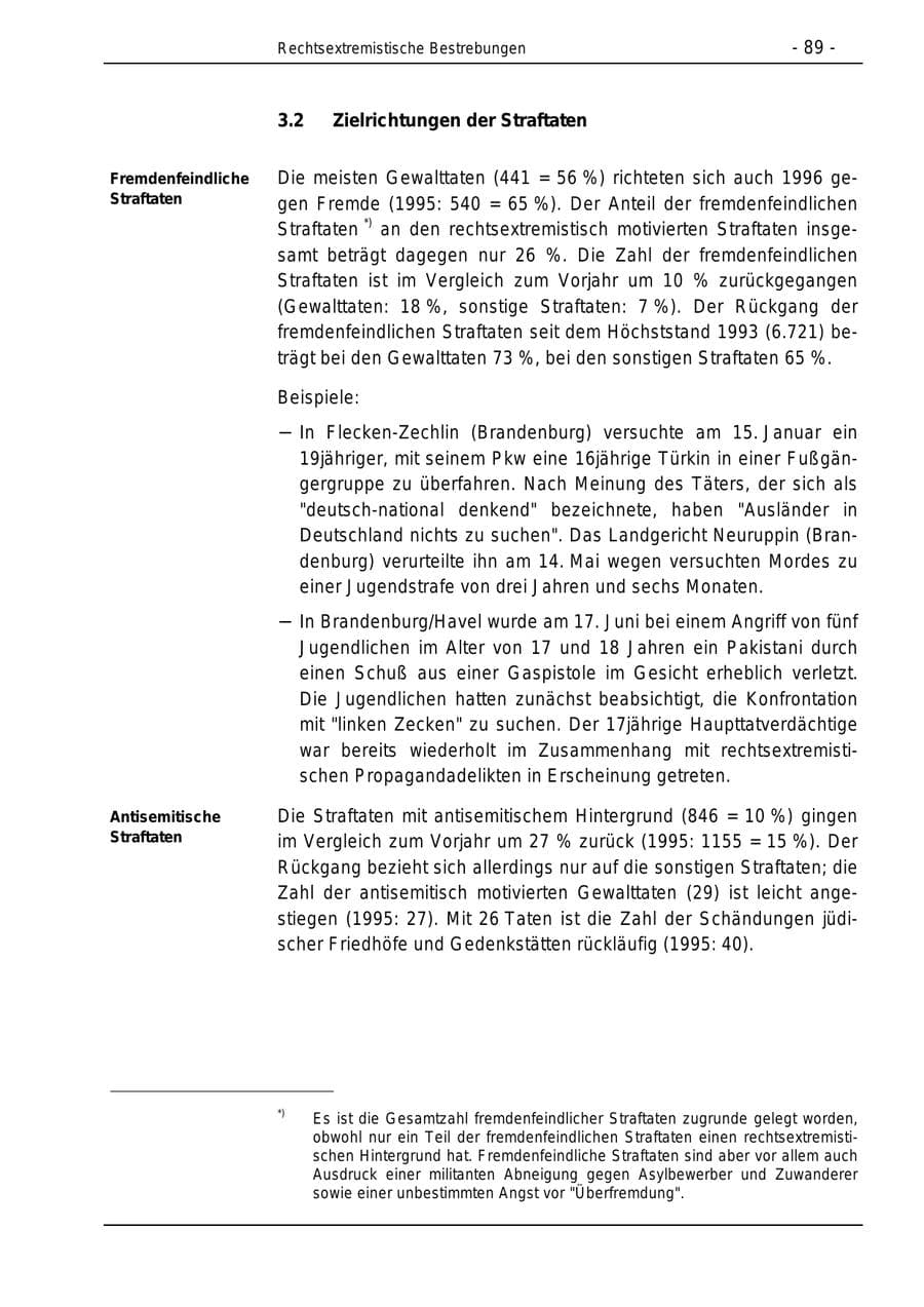 Seite 89 des Verfassungsschutzbericht 1996 Bund
