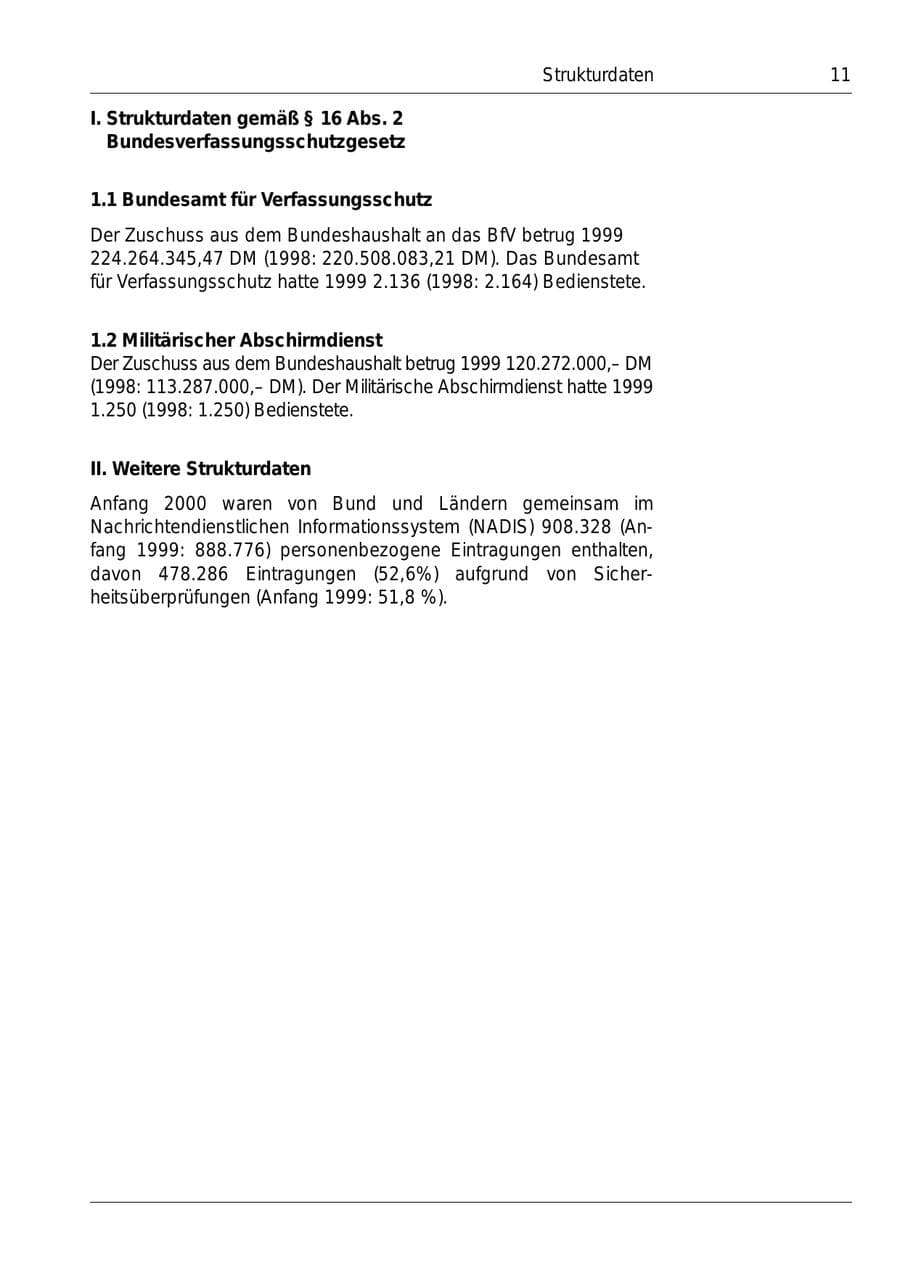 Seite 12 des Verfassungsschutzbericht 1999 Bund