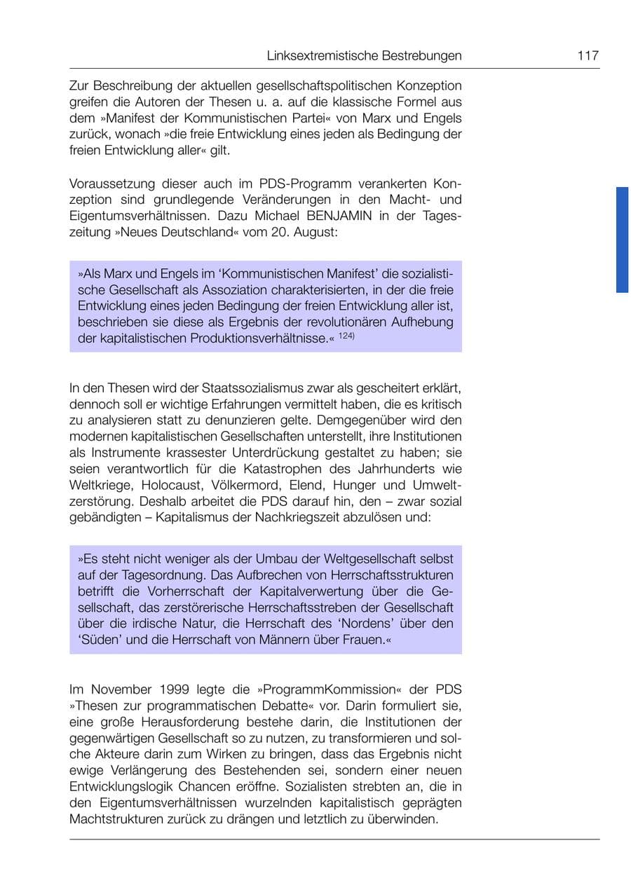 Seite 118 des Verfassungsschutzbericht 1999 Bund