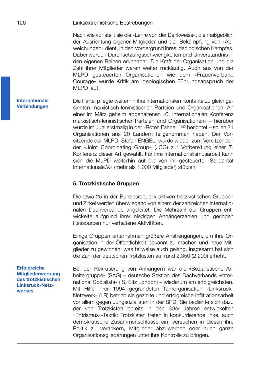 Seite 127 des Verfassungsschutzbericht 1999 Bund