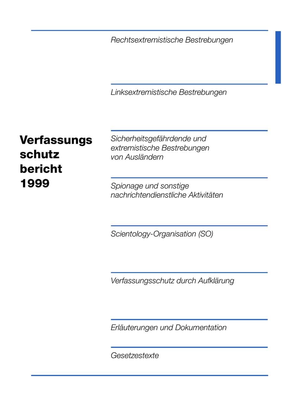 Seite 14 des Verfassungsschutzbericht 1999 Bund