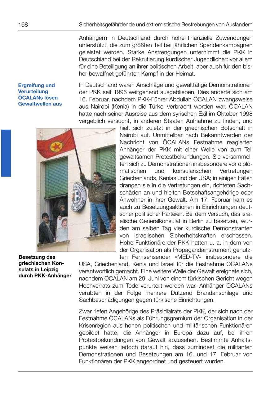 Seite 169 des Verfassungsschutzbericht 1999 Bund