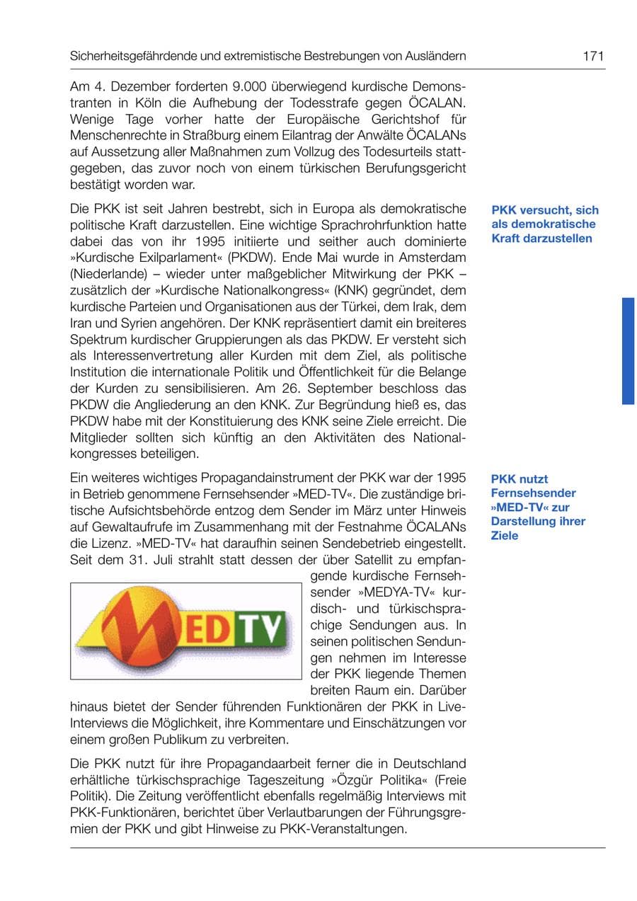 Seite 172 des Verfassungsschutzbericht 1999 Bund