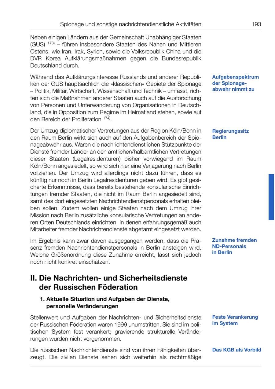 Seite 195 des Verfassungsschutzbericht 1999 Bund