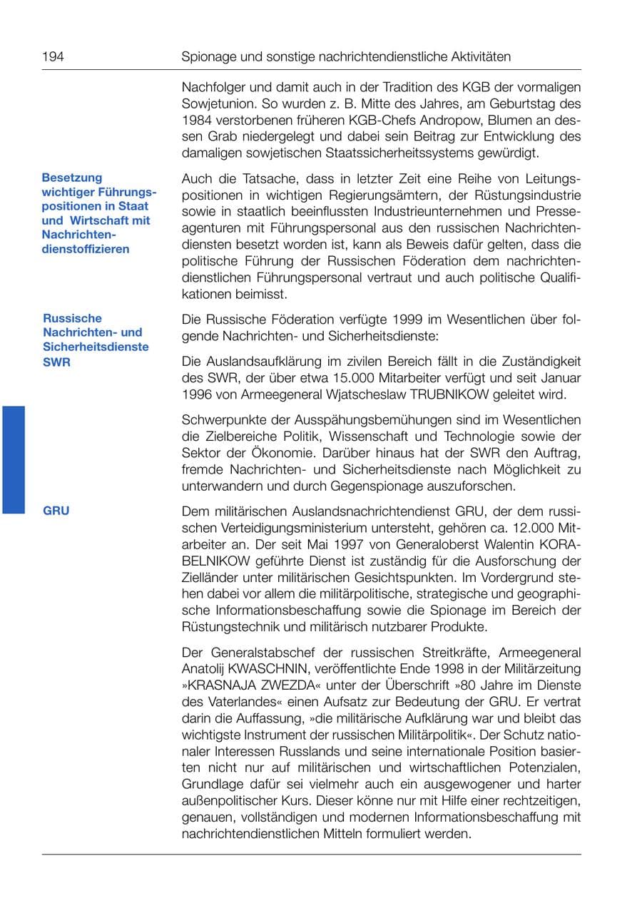 Seite 196 des Verfassungsschutzbericht 1999 Bund