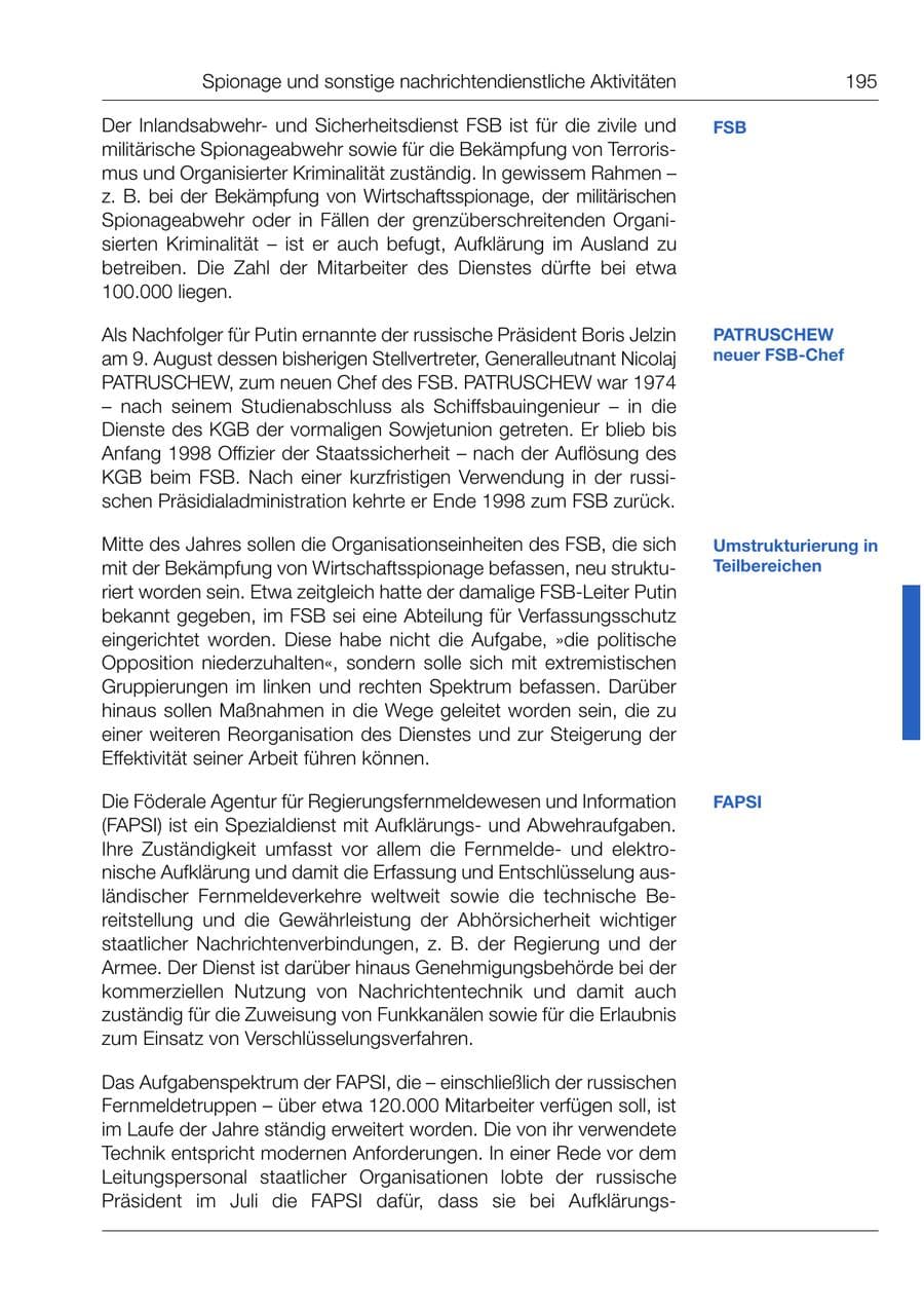 Seite 197 des Verfassungsschutzbericht 1999 Bund