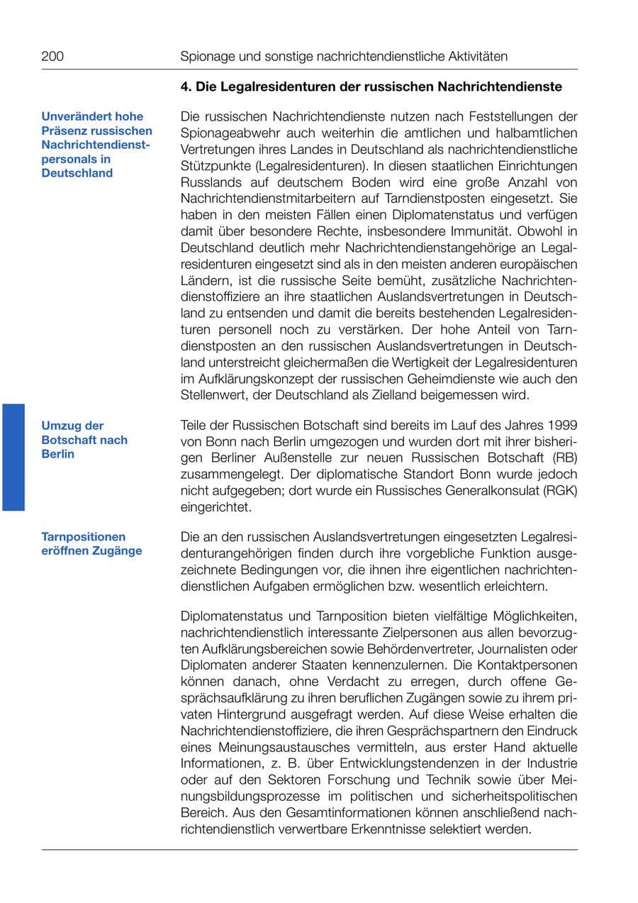 Seite 202 des Verfassungsschutzbericht 1999 Bund