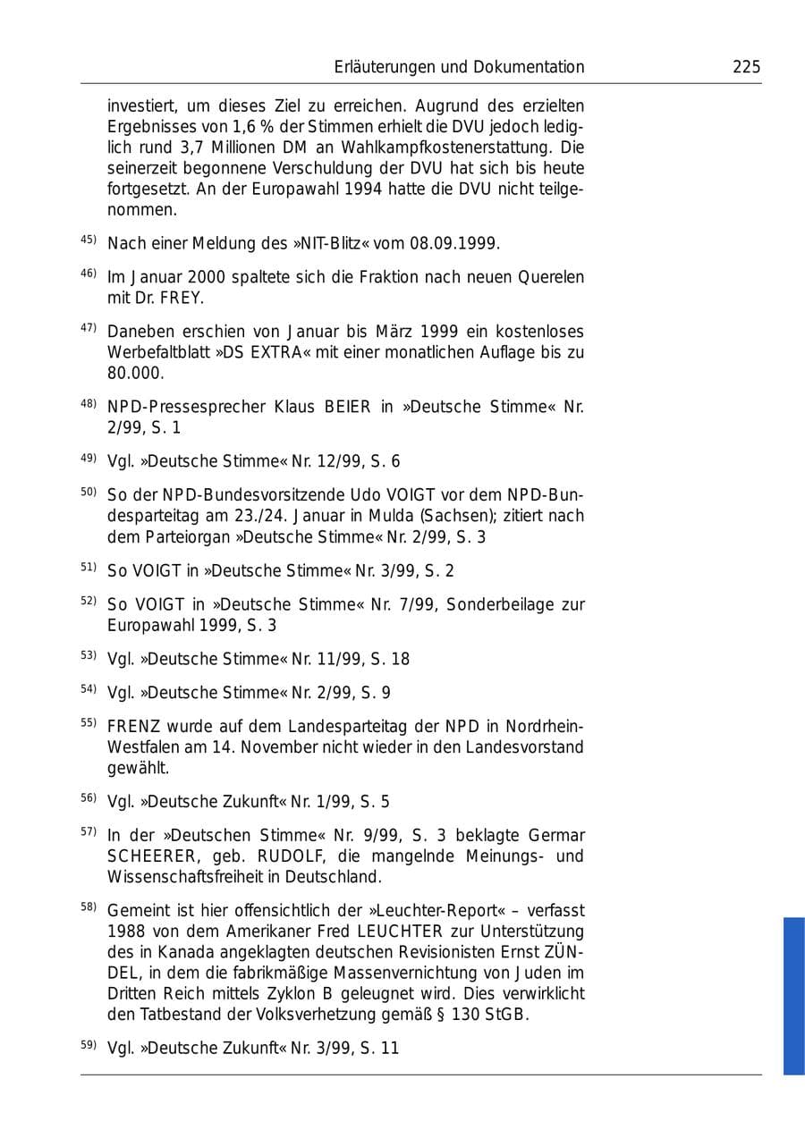 Seite 227 des Verfassungsschutzbericht 1999 Bund