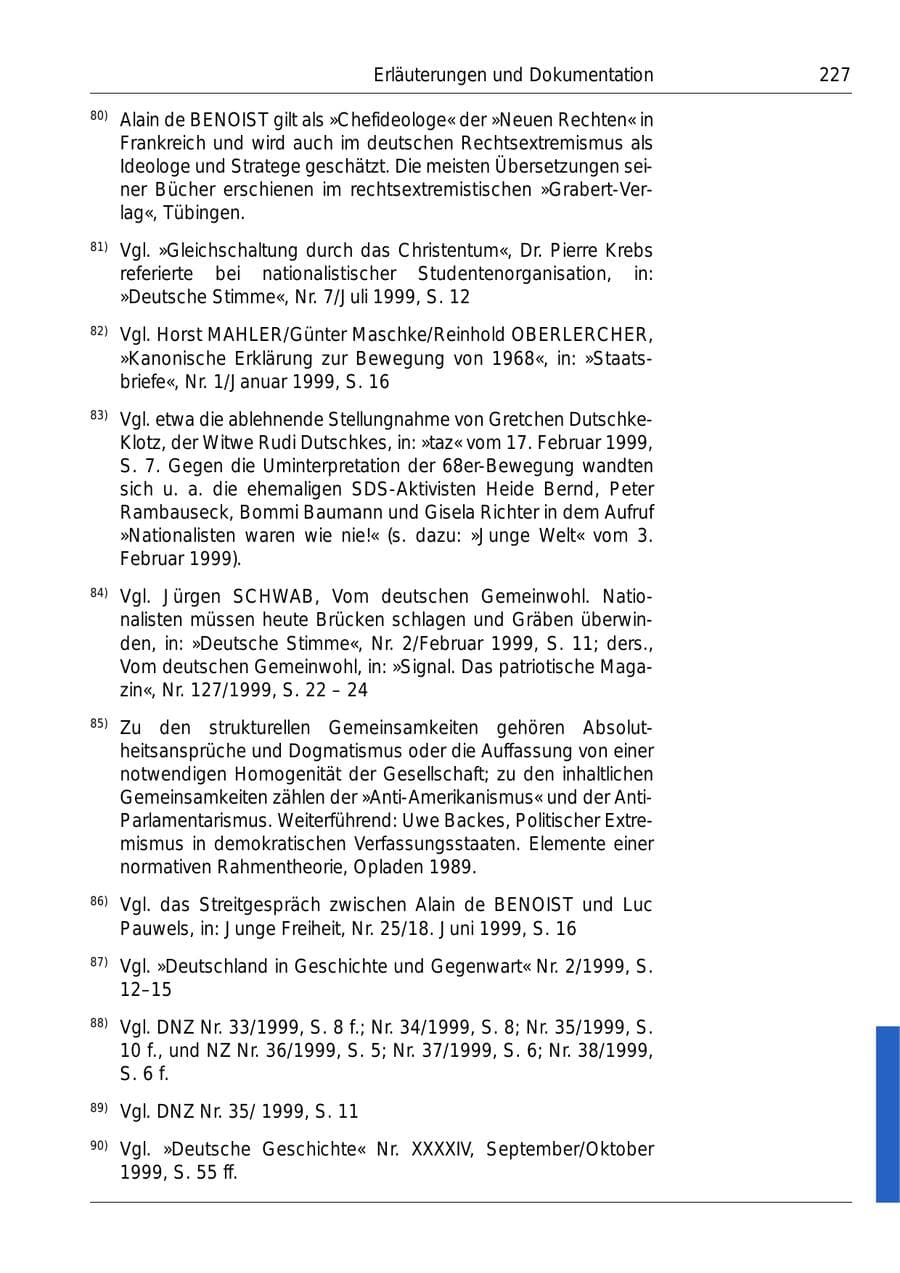 Seite 229 des Verfassungsschutzbericht 1999 Bund
