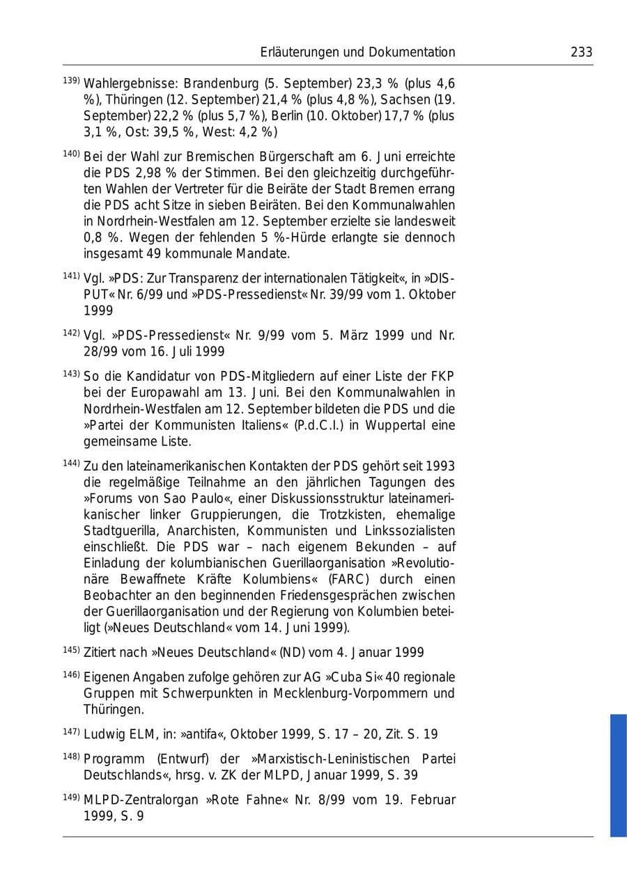 Seite 235 des Verfassungsschutzbericht 1999 Bund
