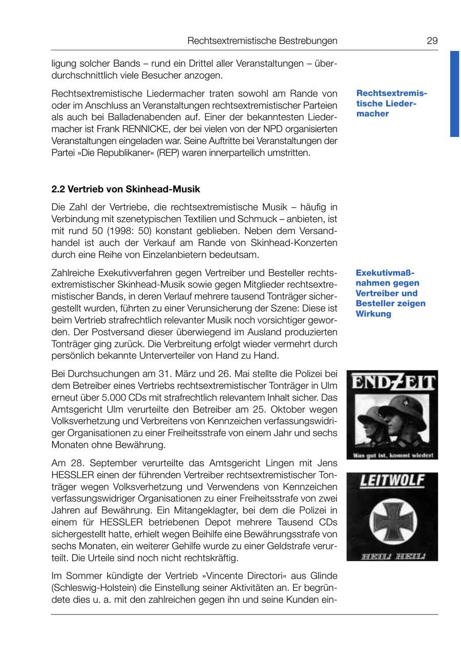 Seite 30 des Verfassungsschutzbericht 1999 Bund