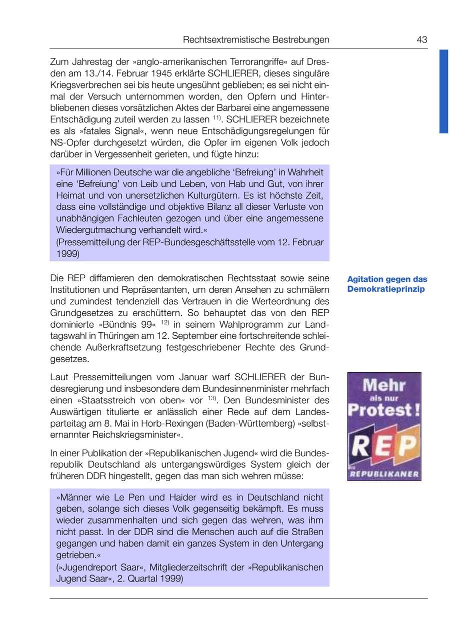 Seite 44 des Verfassungsschutzbericht 1999 Bund
