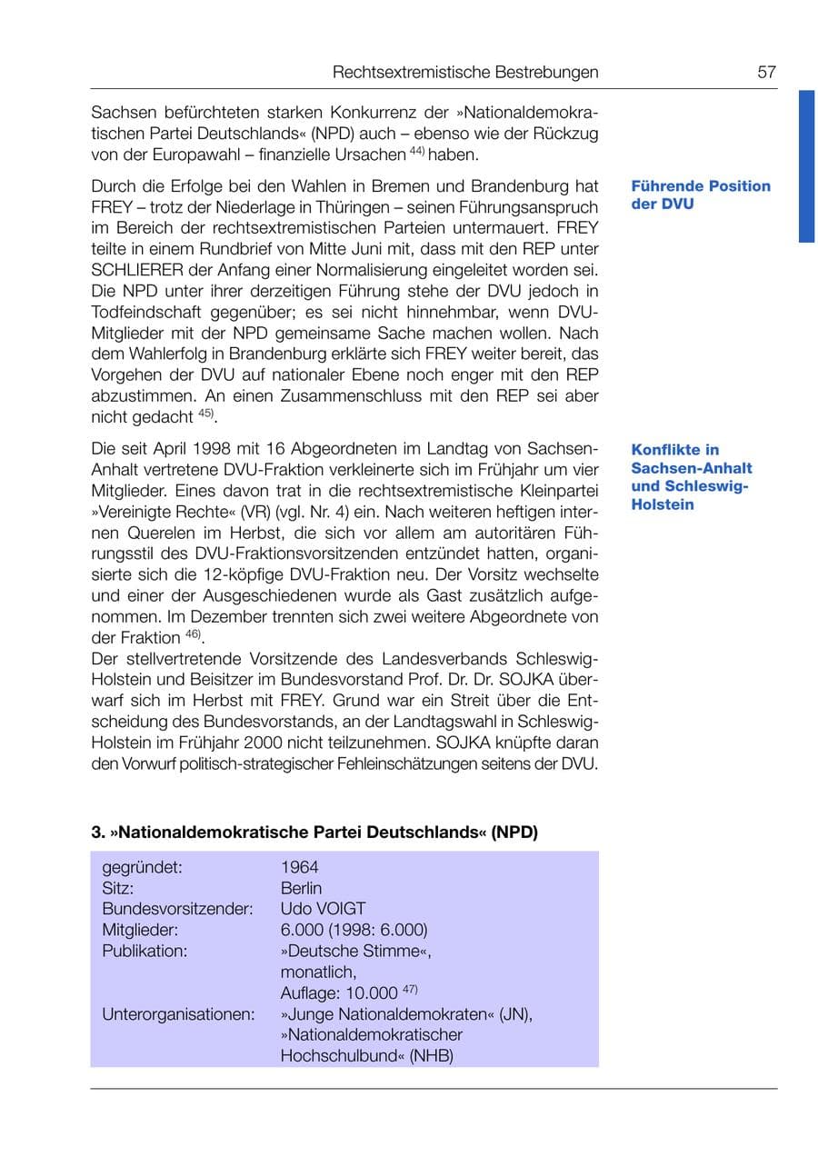 Seite 58 des Verfassungsschutzbericht 1999 Bund