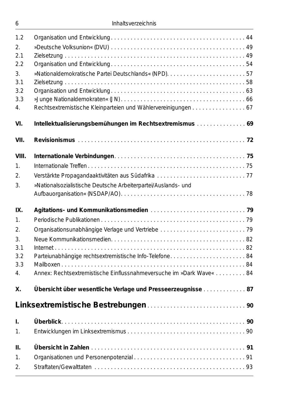 Seite 7 des Verfassungsschutzbericht 1999 Bund