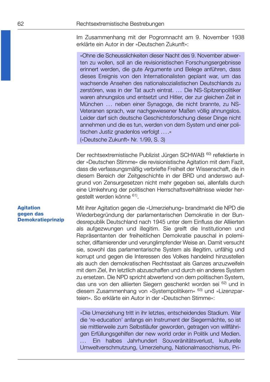 Seite 63 des Verfassungsschutzbericht 1999 Bund