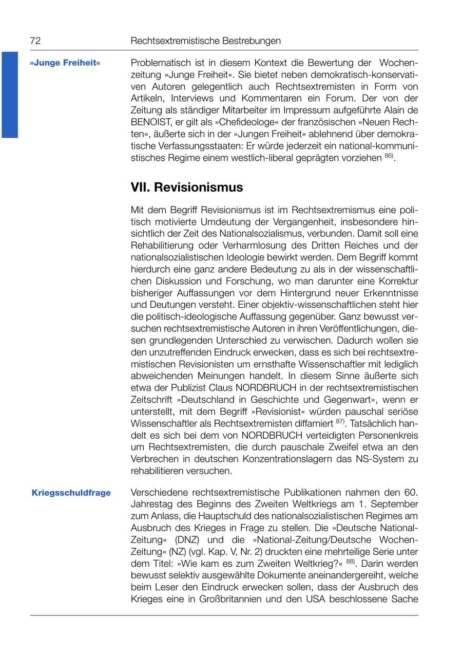 Seite 73 des Verfassungsschutzbericht 1999 Bund