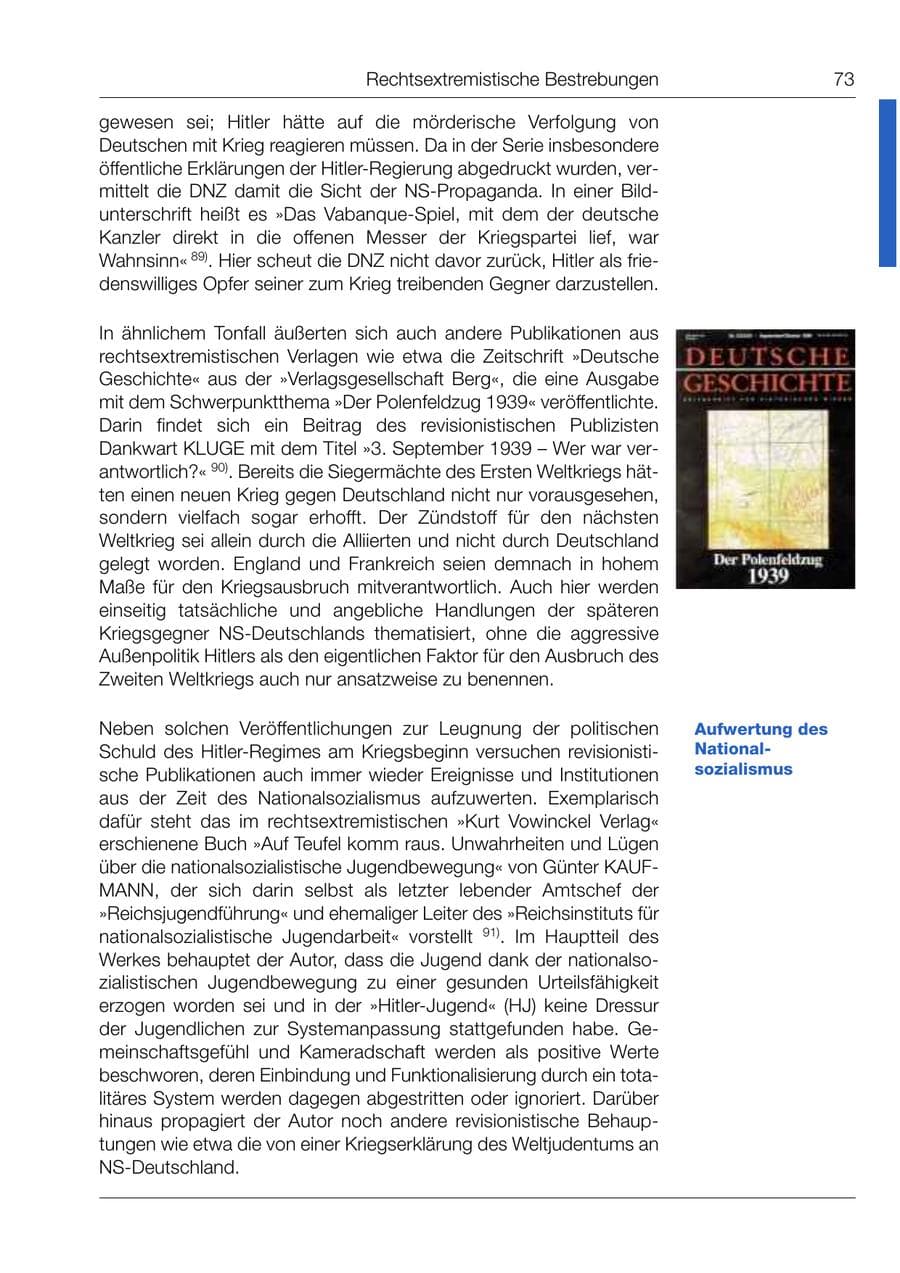 Seite 74 des Verfassungsschutzbericht 1999 Bund