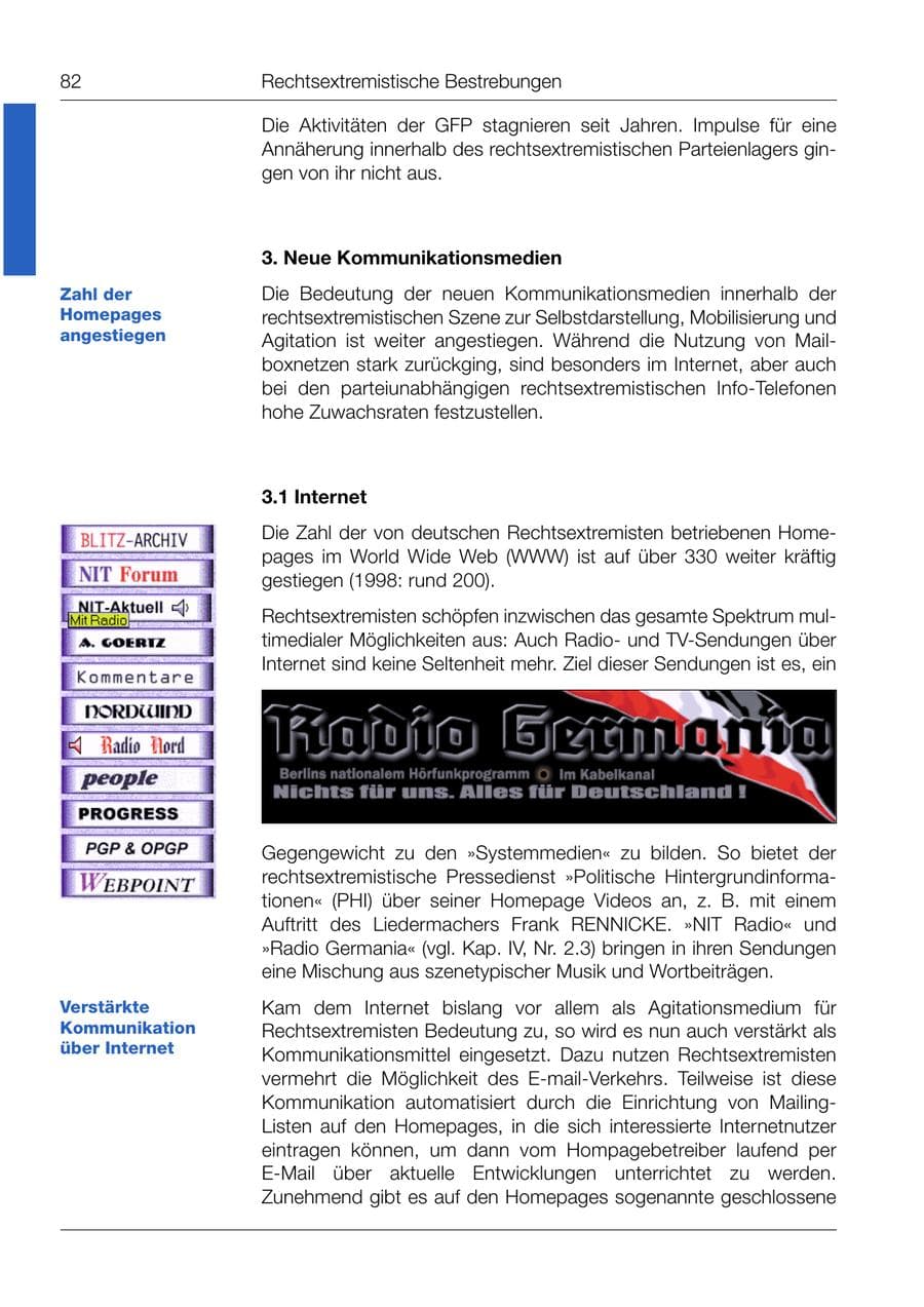 Seite 83 des Verfassungsschutzbericht 1999 Bund