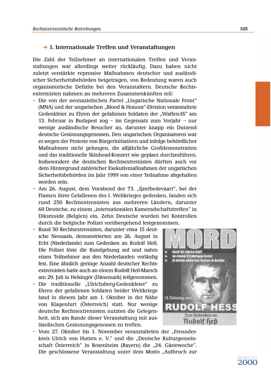 Seite 106 des Verfassungsschutzbericht 2000 Bund