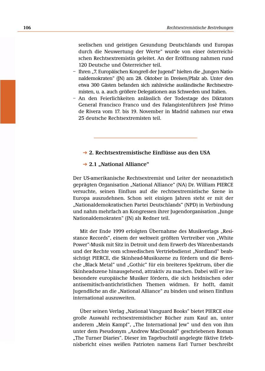 Seite 107 des Verfassungsschutzbericht 2000 Bund