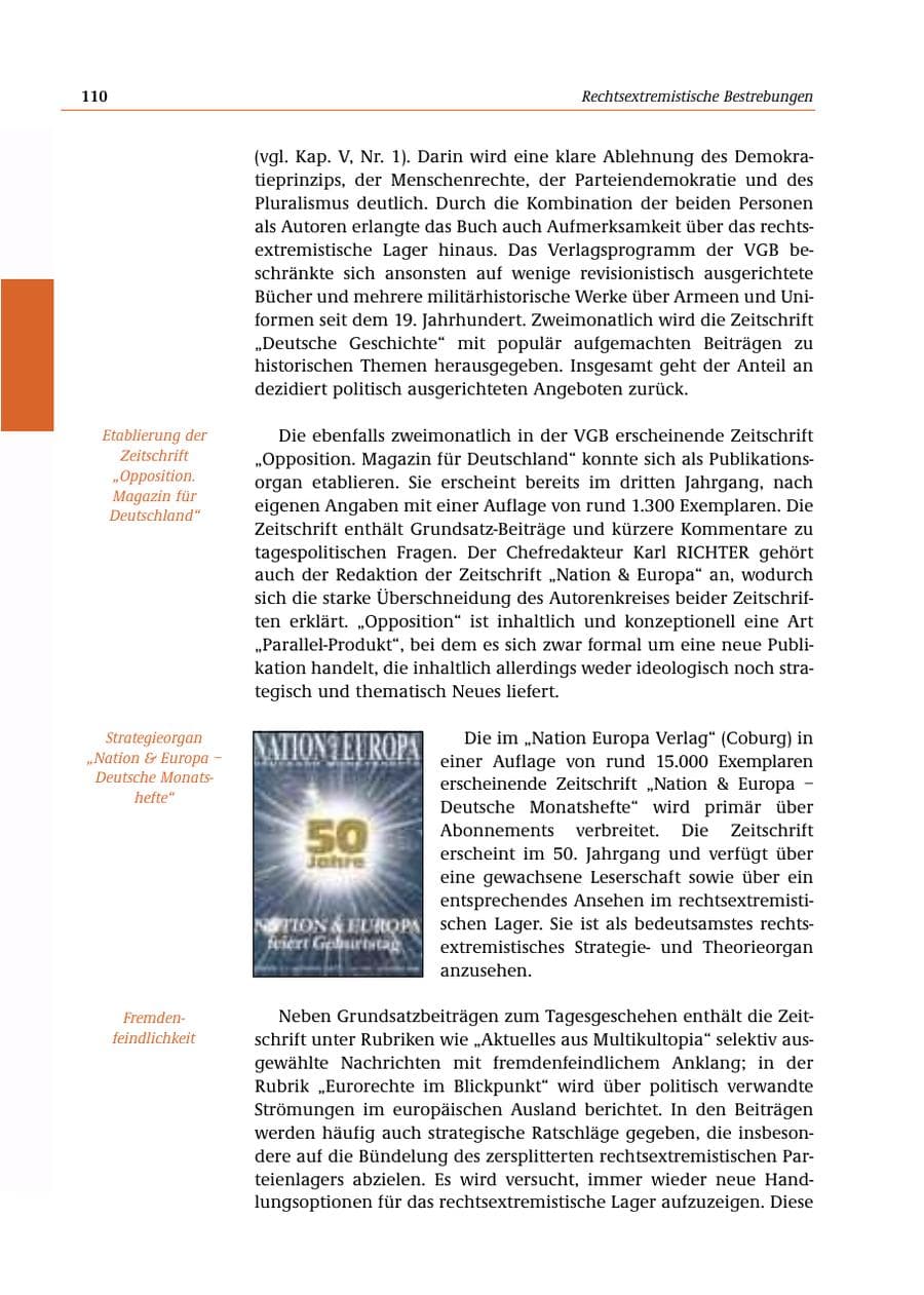 Seite 111 des Verfassungsschutzbericht 2000 Bund