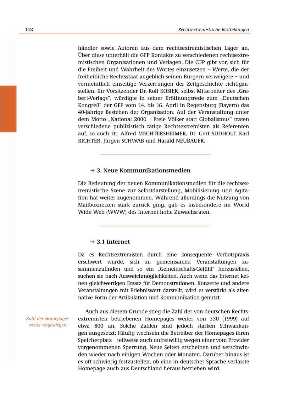 Seite 113 des Verfassungsschutzbericht 2000 Bund