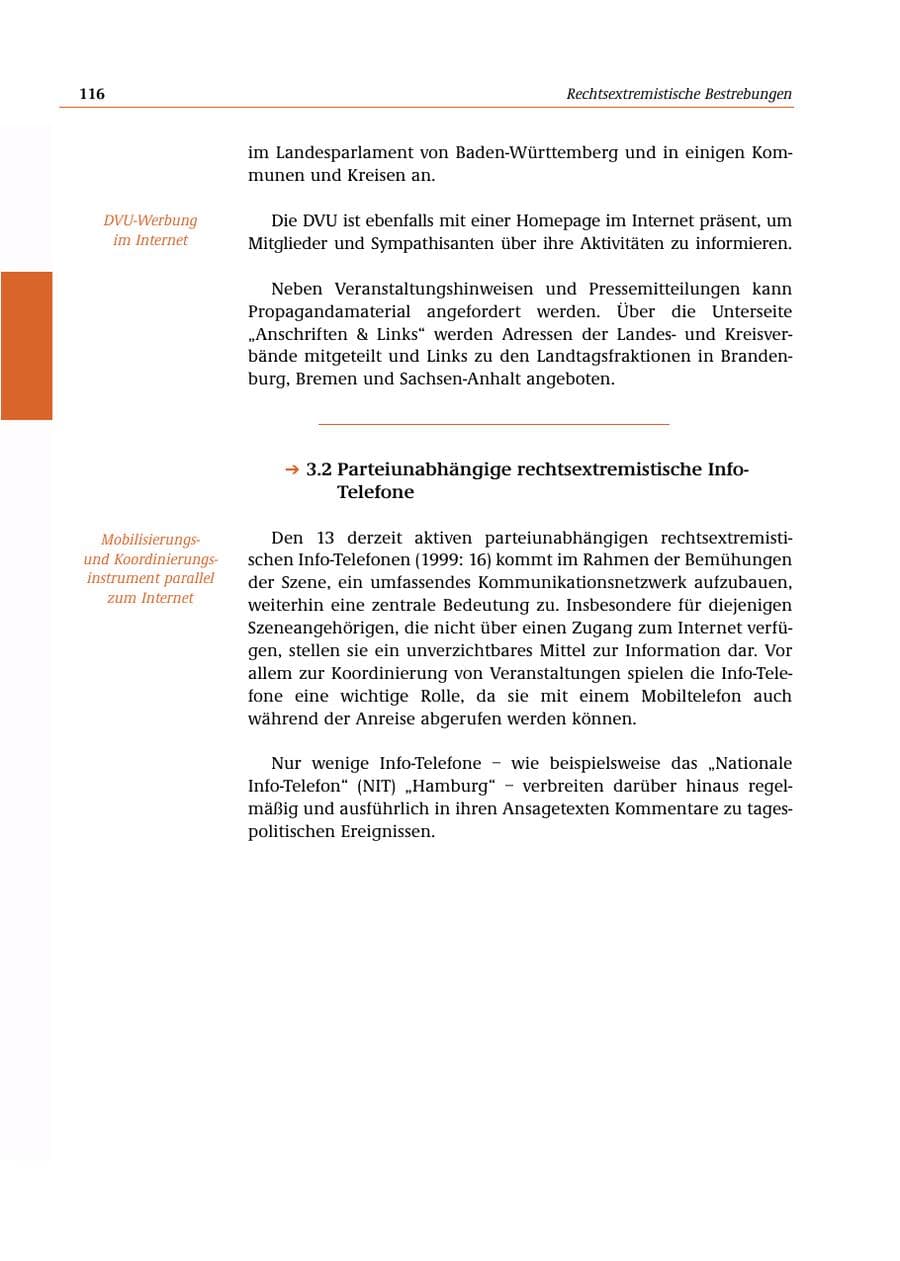 Seite 117 des Verfassungsschutzbericht 2000 Bund