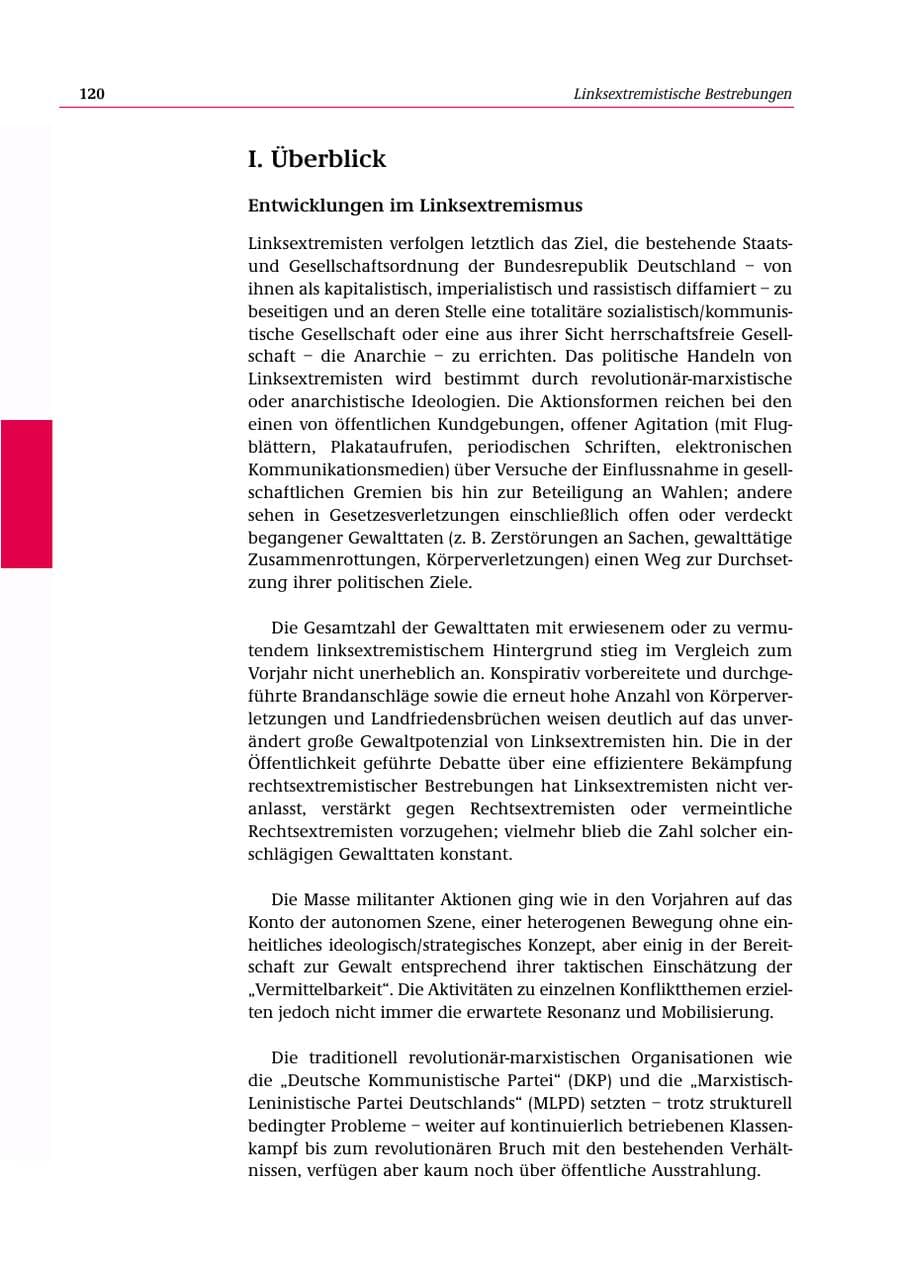 Seite 121 des Verfassungsschutzbericht 2000 Bund
