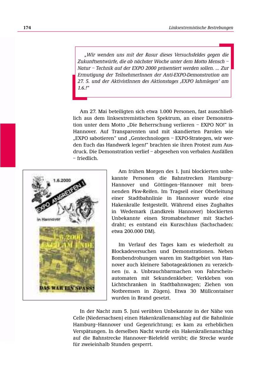 Seite 175 des Verfassungsschutzbericht 2000 Bund