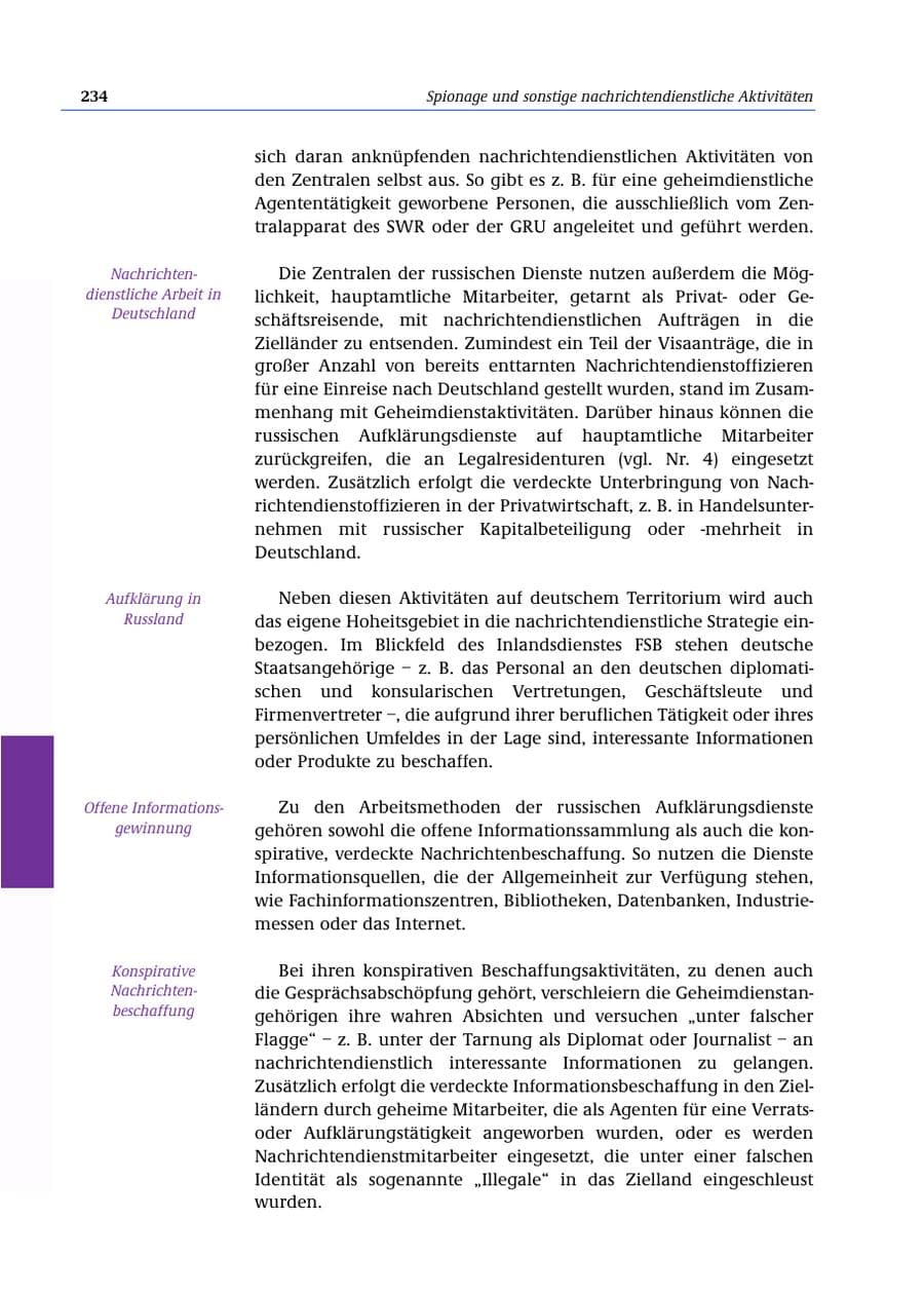 Seite 235 des Verfassungsschutzbericht 2000 Bund