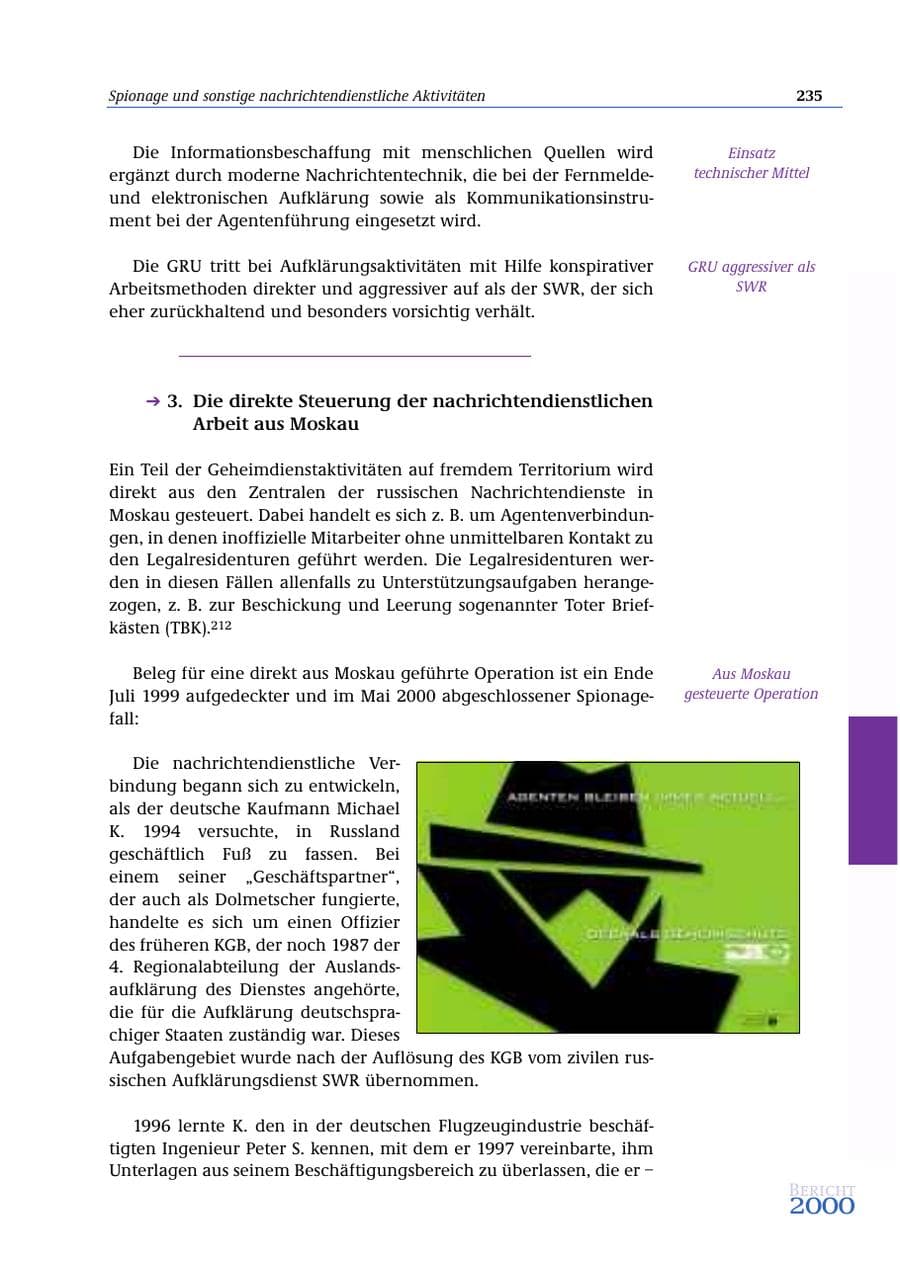 Seite 236 des Verfassungsschutzbericht 2000 Bund