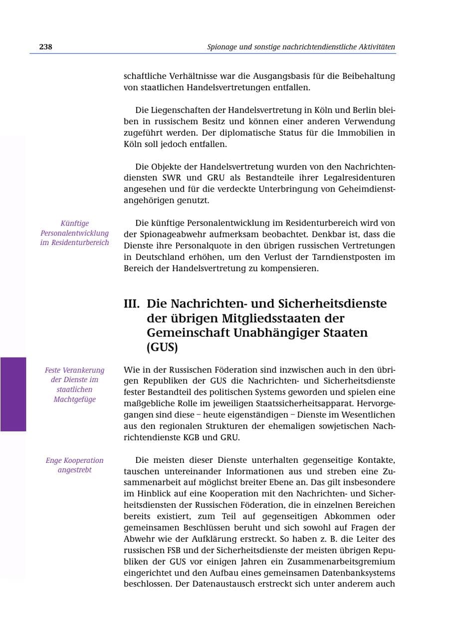 Seite 239 des Verfassungsschutzbericht 2000 Bund