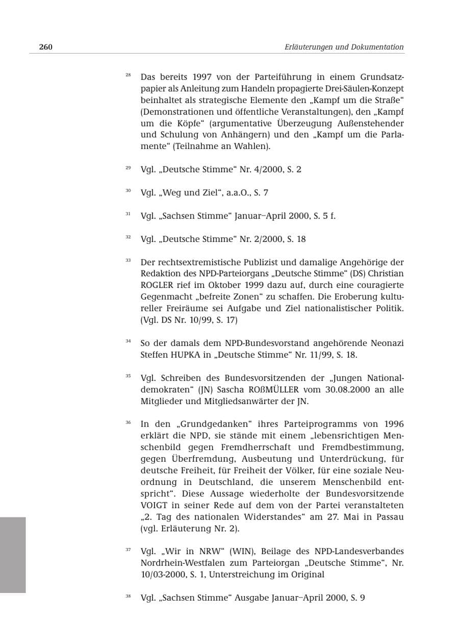 Seite 261 des Verfassungsschutzbericht 2000 Bund