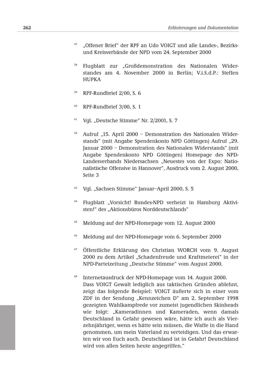 Seite 263 des Verfassungsschutzbericht 2000 Bund