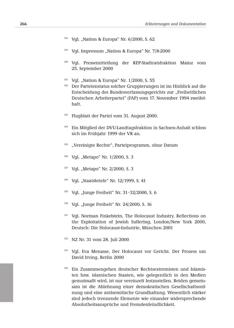 Seite 267 des Verfassungsschutzbericht 2000 Bund