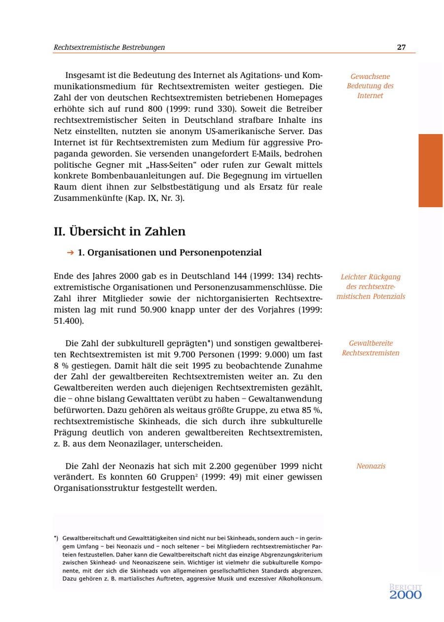 Seite 28 des Verfassungsschutzbericht 2000 Bund