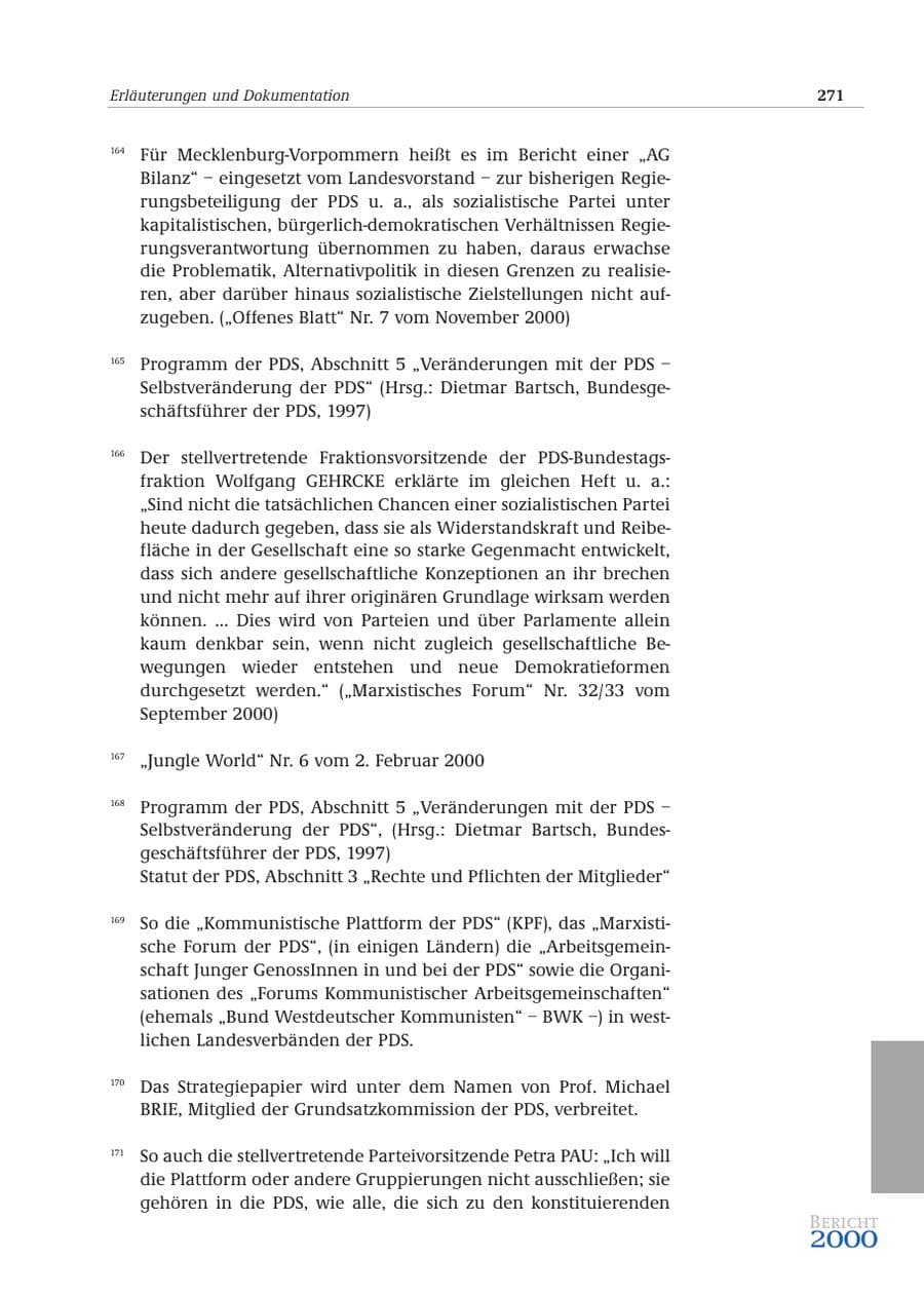 Seite 272 des Verfassungsschutzbericht 2000 Bund