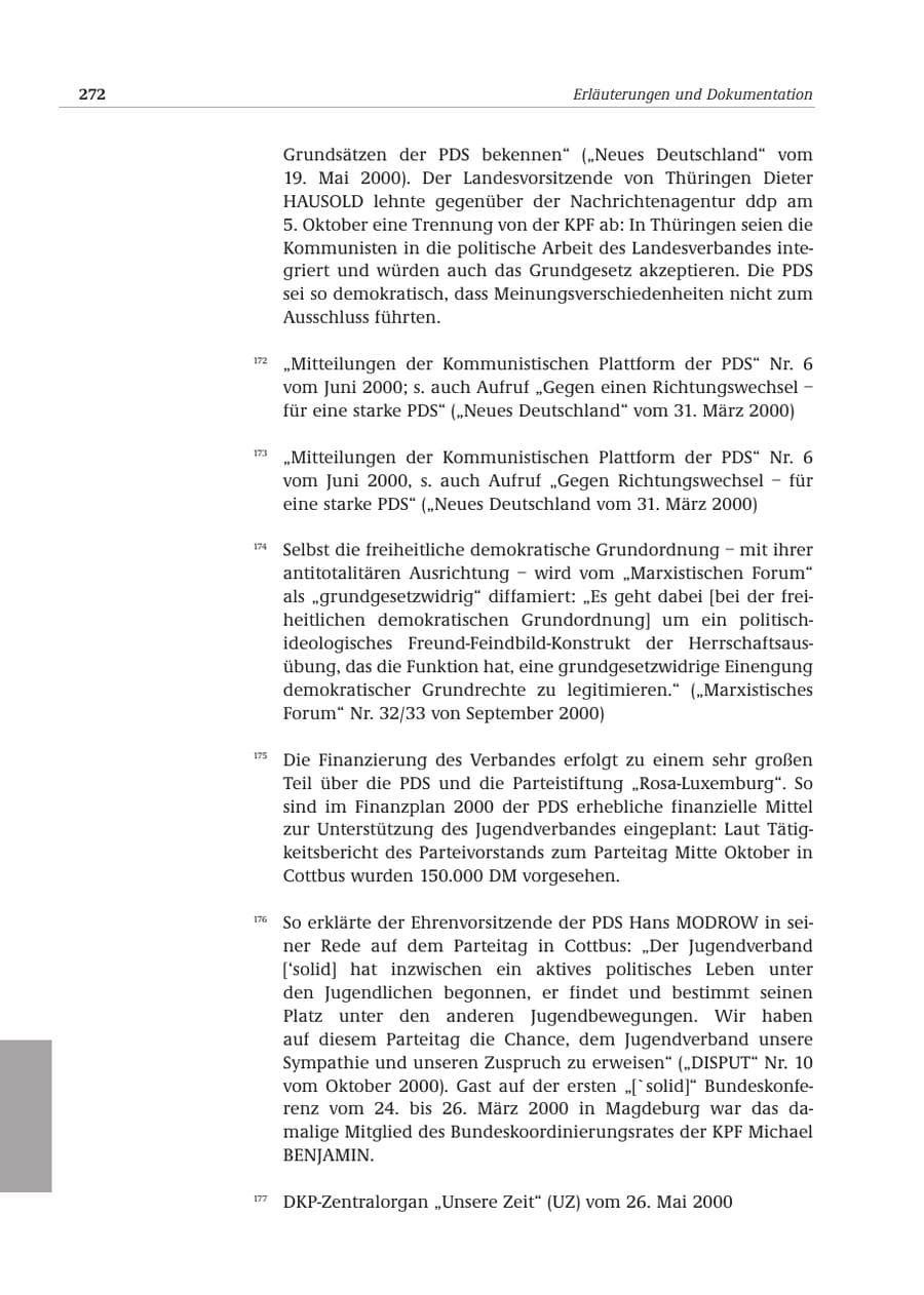 Seite 273 des Verfassungsschutzbericht 2000 Bund