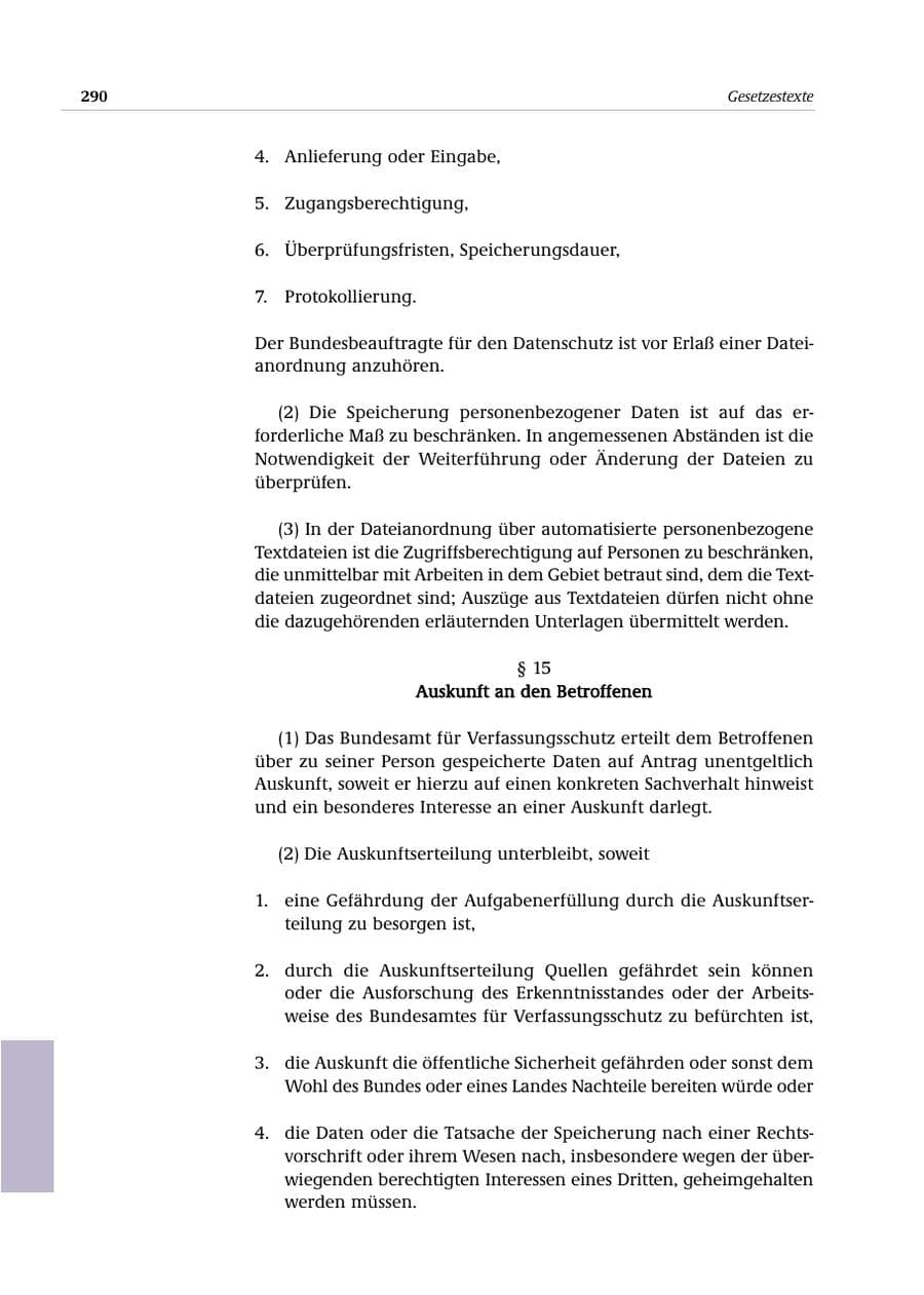 Seite 291 des Verfassungsschutzbericht 2000 Bund