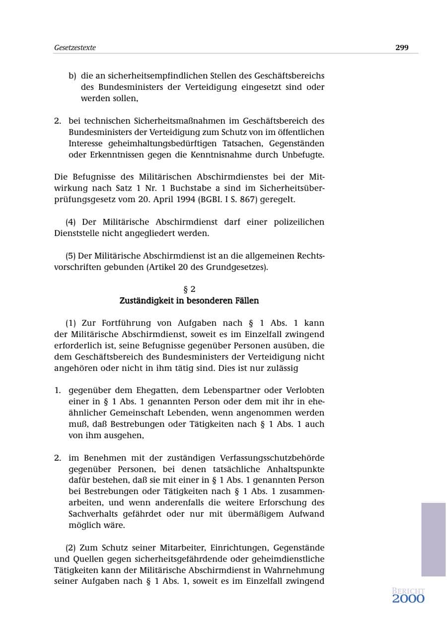 Seite 300 des Verfassungsschutzbericht 2000 Bund