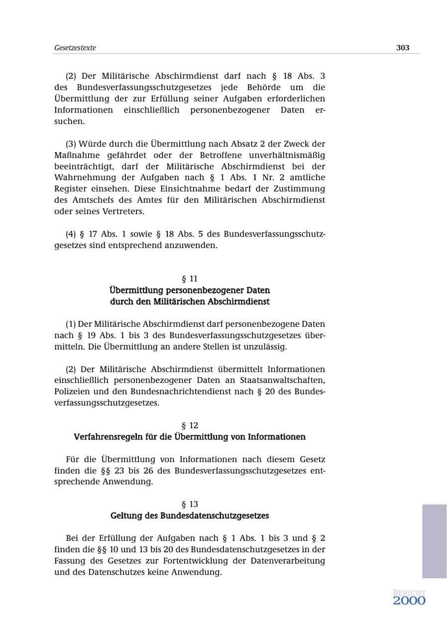 Seite 304 des Verfassungsschutzbericht 2000 Bund