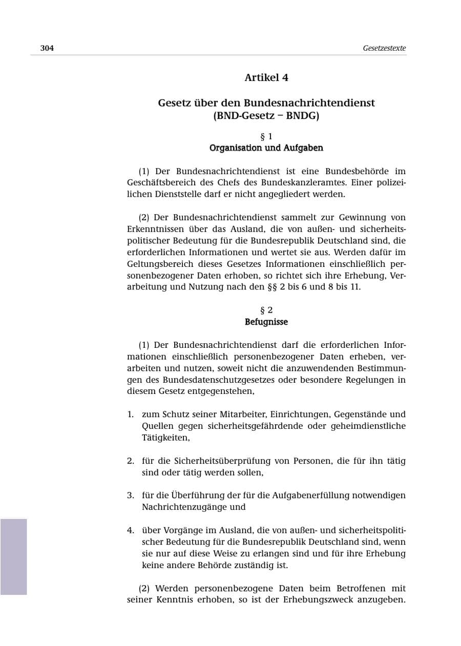 Seite 305 des Verfassungsschutzbericht 2000 Bund
