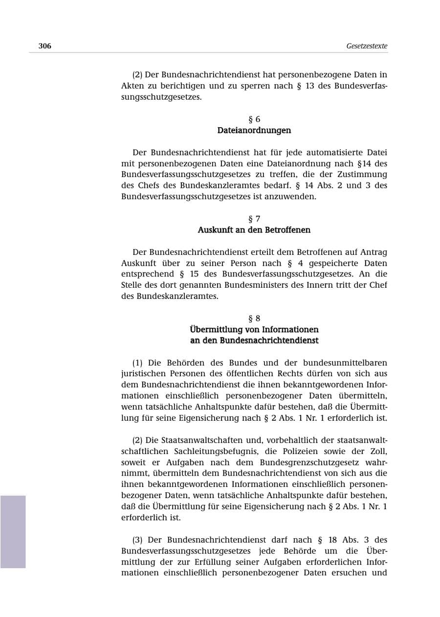 Seite 307 des Verfassungsschutzbericht 2000 Bund