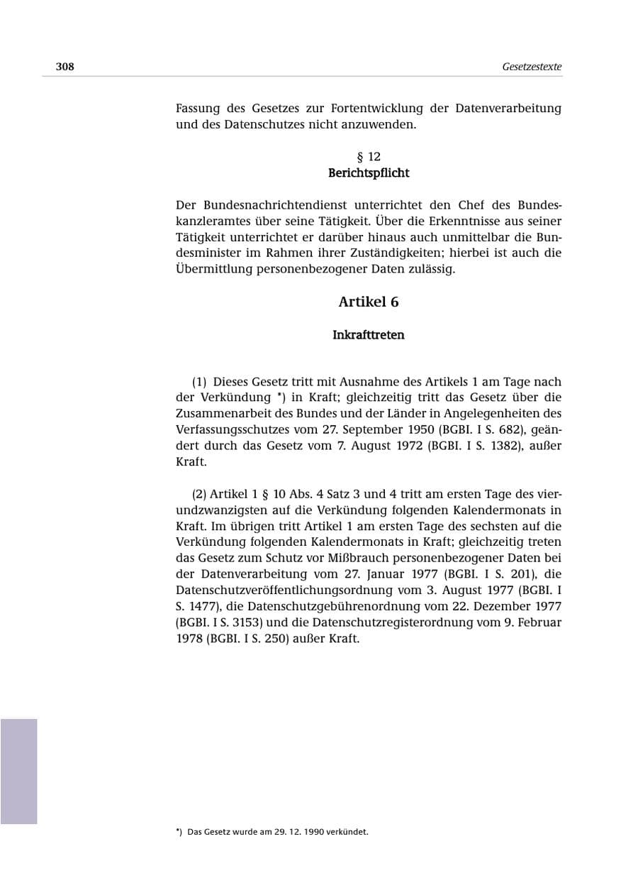 Seite 309 des Verfassungsschutzbericht 2000 Bund