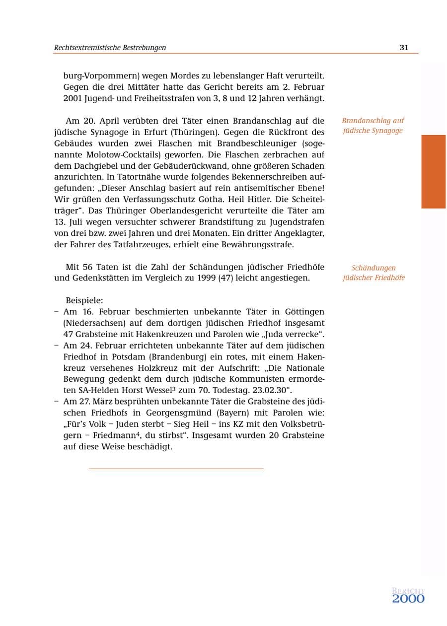 Seite 32 des Verfassungsschutzbericht 2000 Bund
