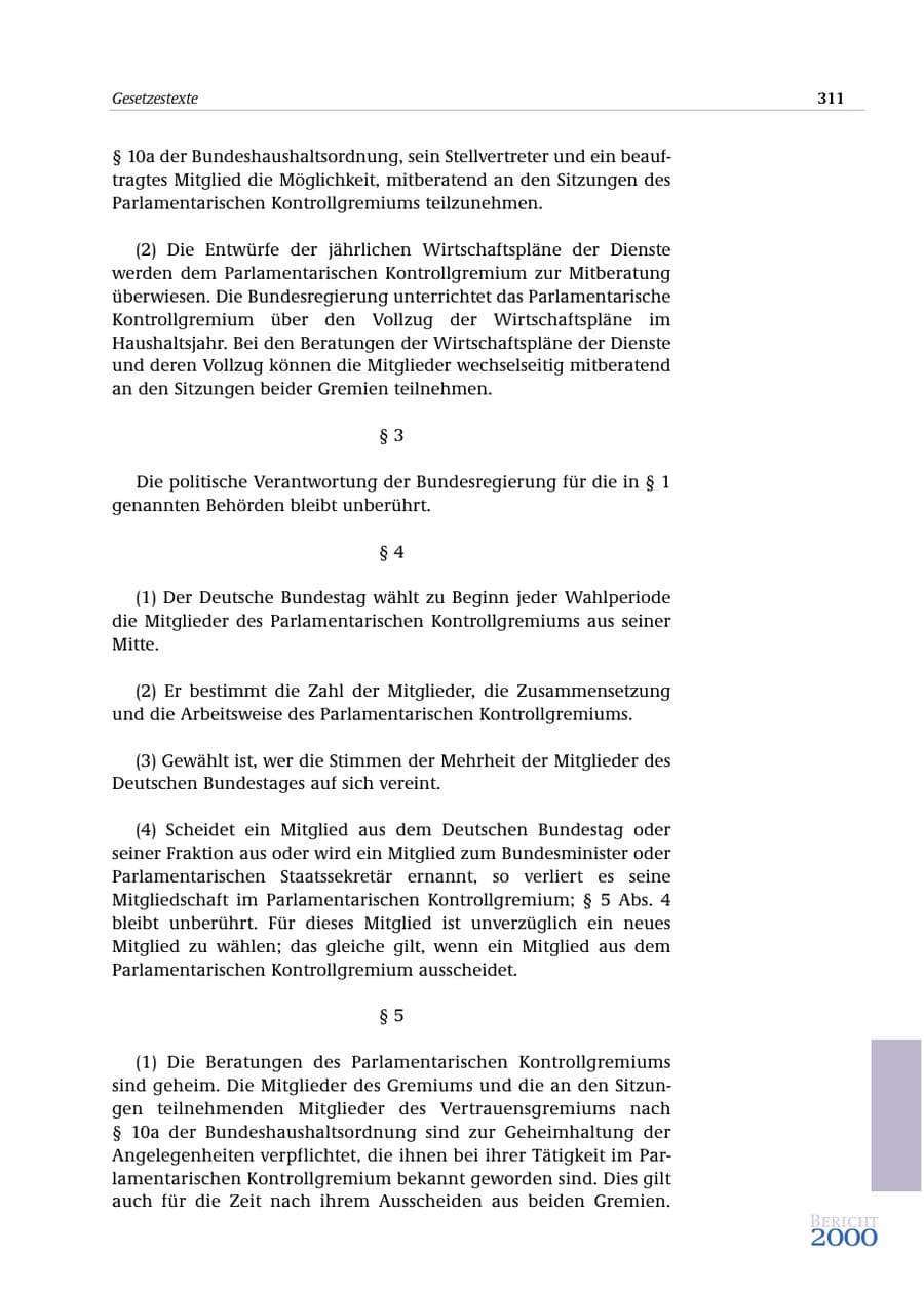 Seite 312 des Verfassungsschutzbericht 2000 Bund