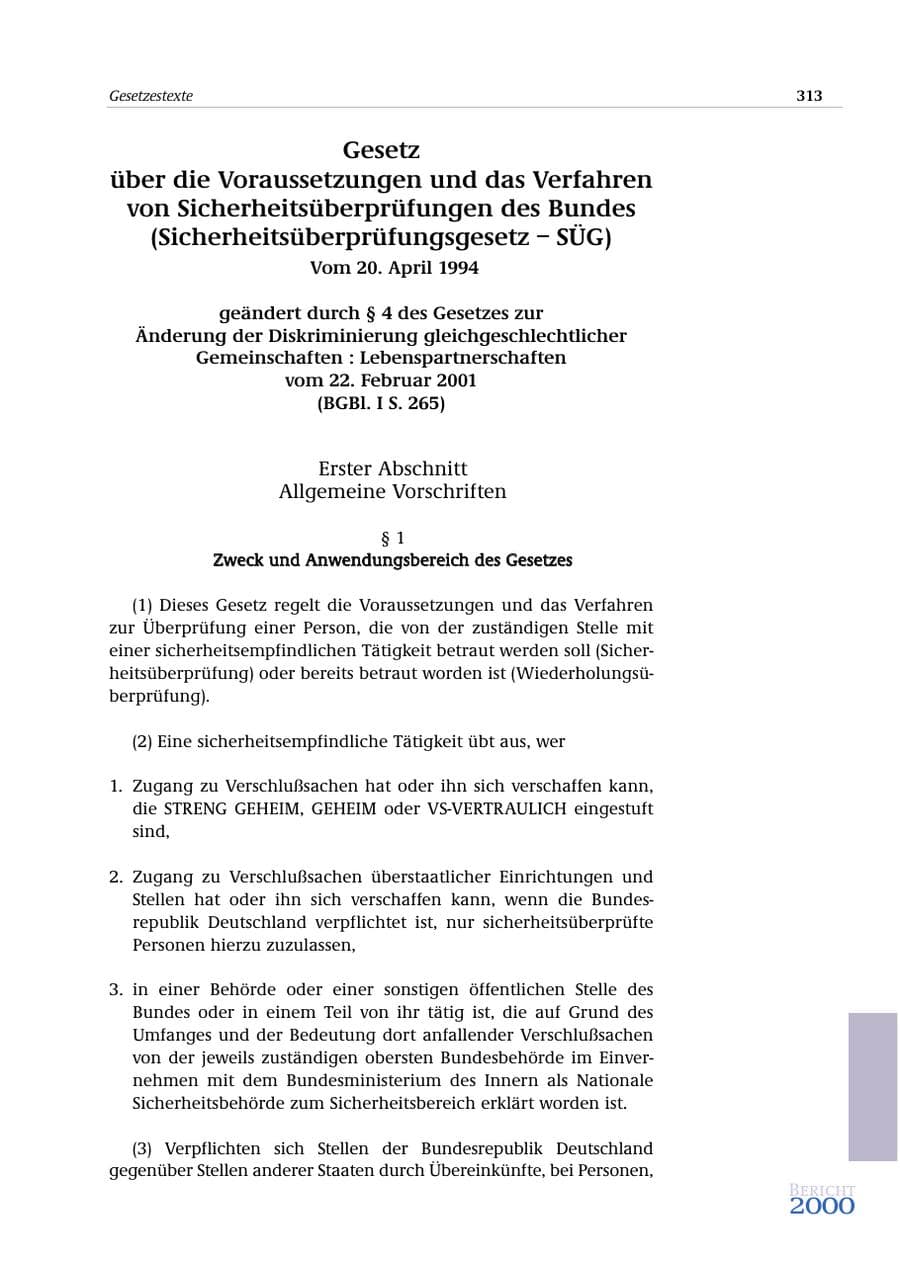 Seite 314 des Verfassungsschutzbericht 2000 Bund